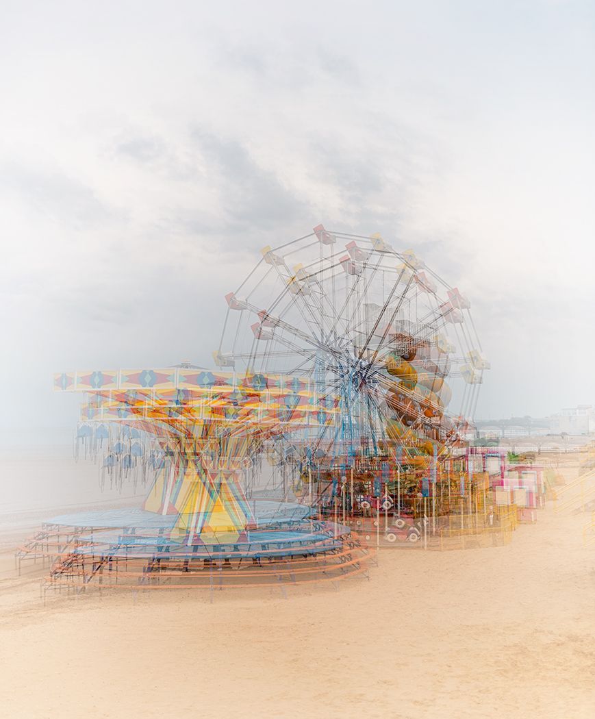 The Merry Go Round on Cleethorpes beach