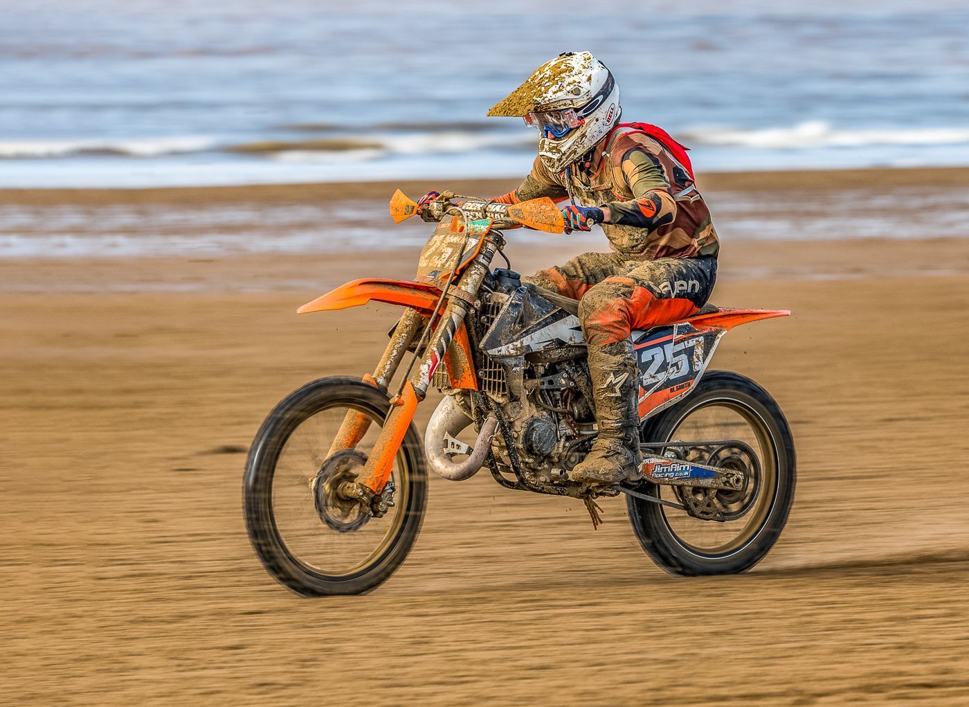 a beach racer motorcyclist