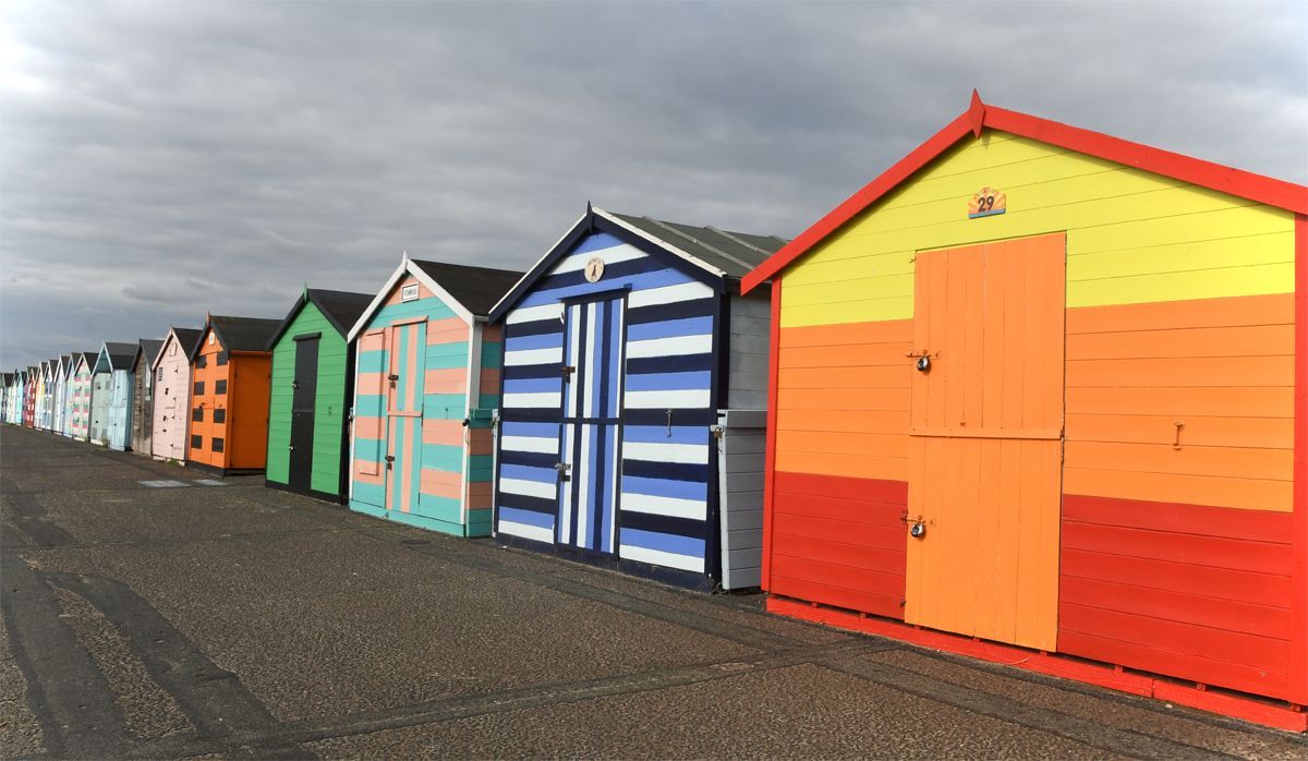 A line of Beach Huts at Pakefield