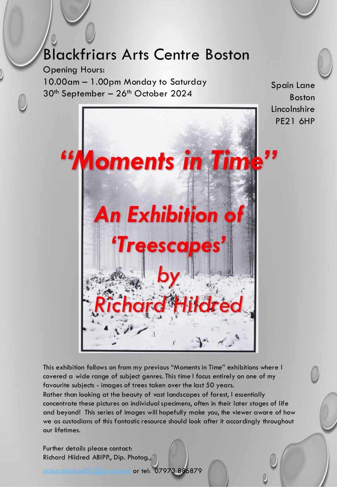 Poster by Richard Hildred Poster for the upcoming exhibition at Blackfriars Art Centre Boston