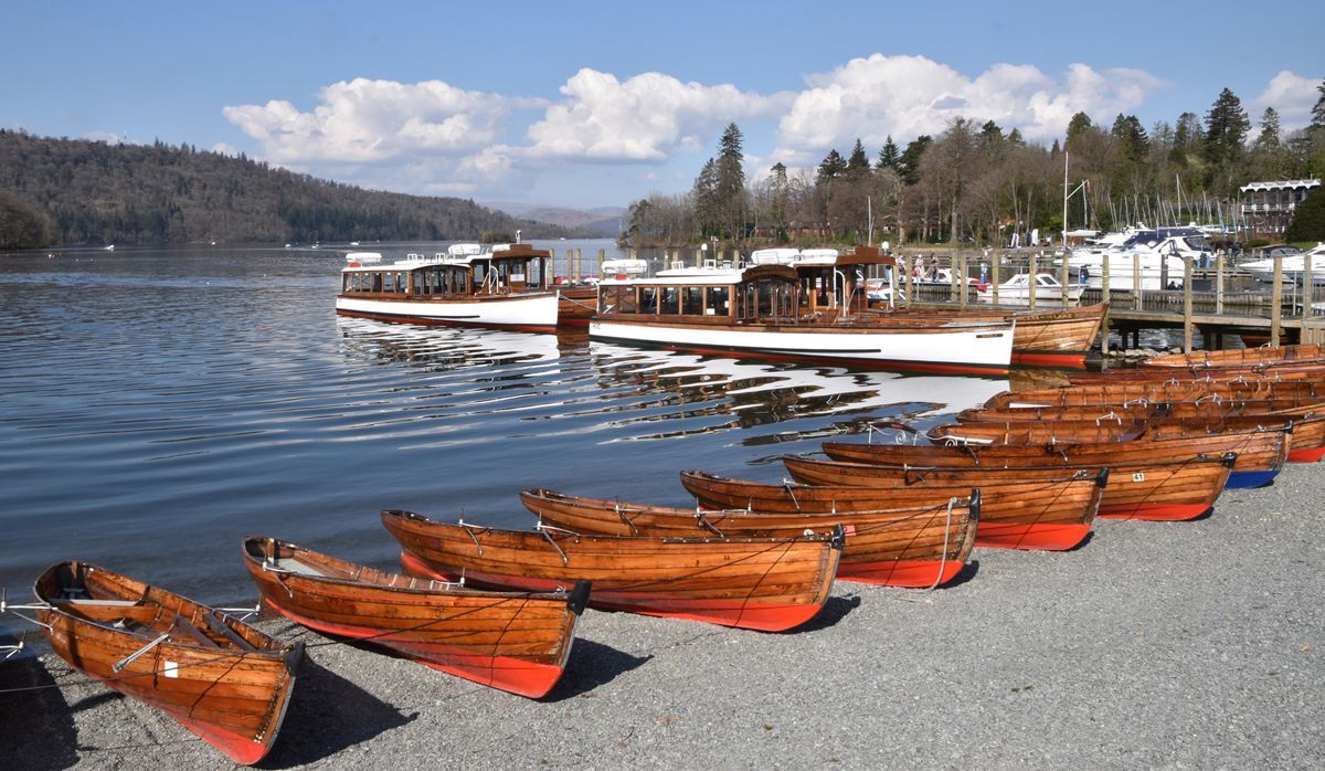 Photo by Graham Harrison boats on the shore of Lake Windermere