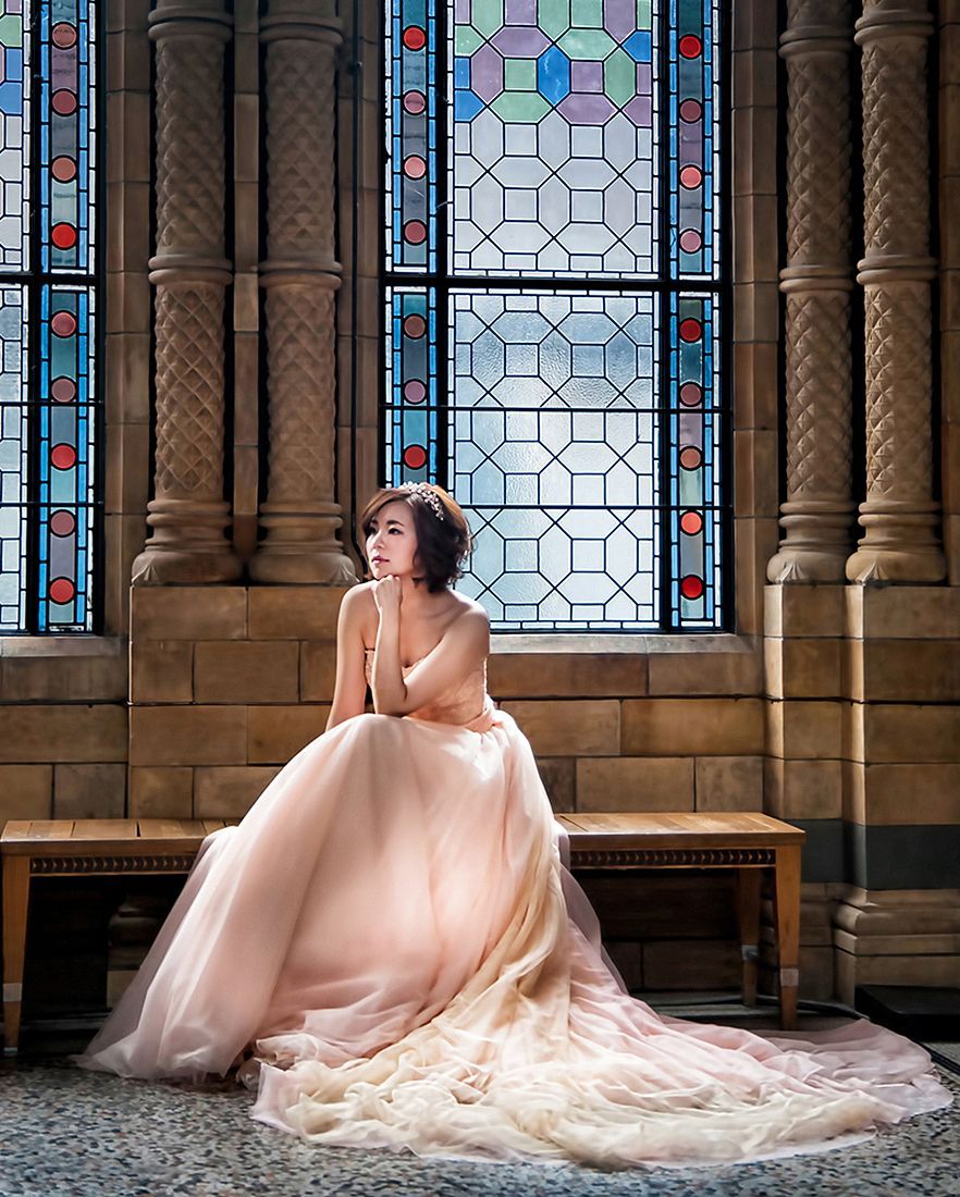 a bride in a church