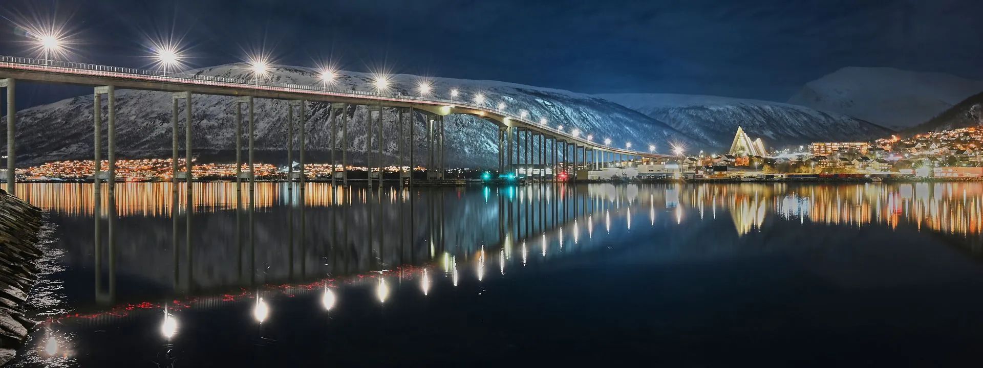 Bridge to Tromso by Paul Gray a night view of the bridge to Tromso