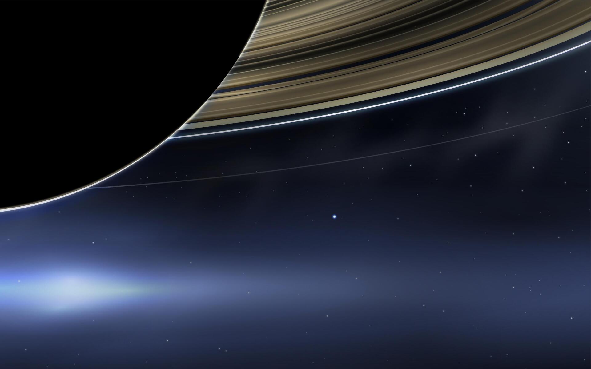 Photo from NASA earth in space seen from the Cassini spacecraft