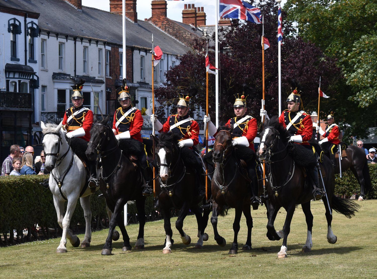 a cavalry team at cleethorpes armed forces day