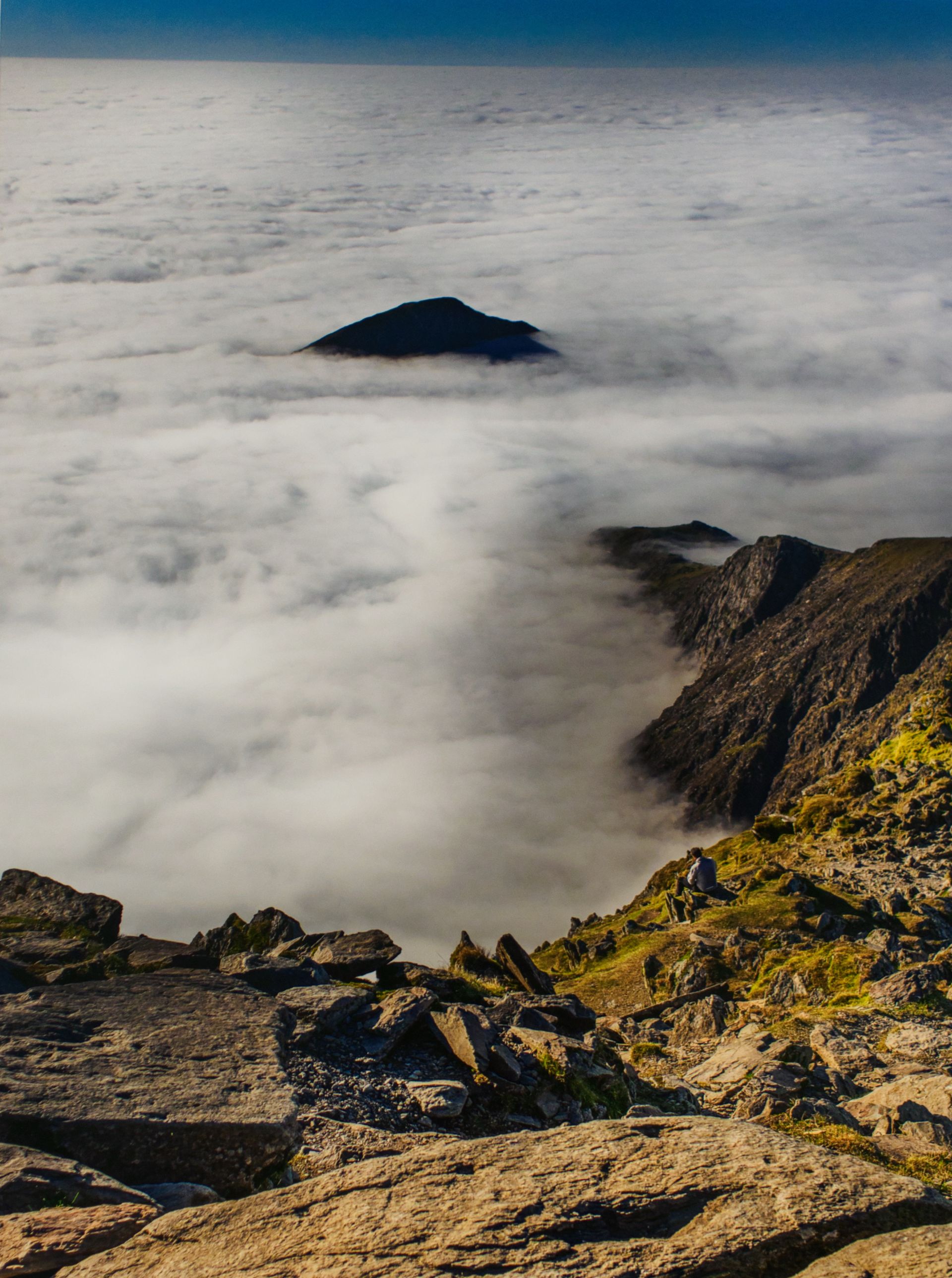 a view of cloud inversion on mount Snowdon