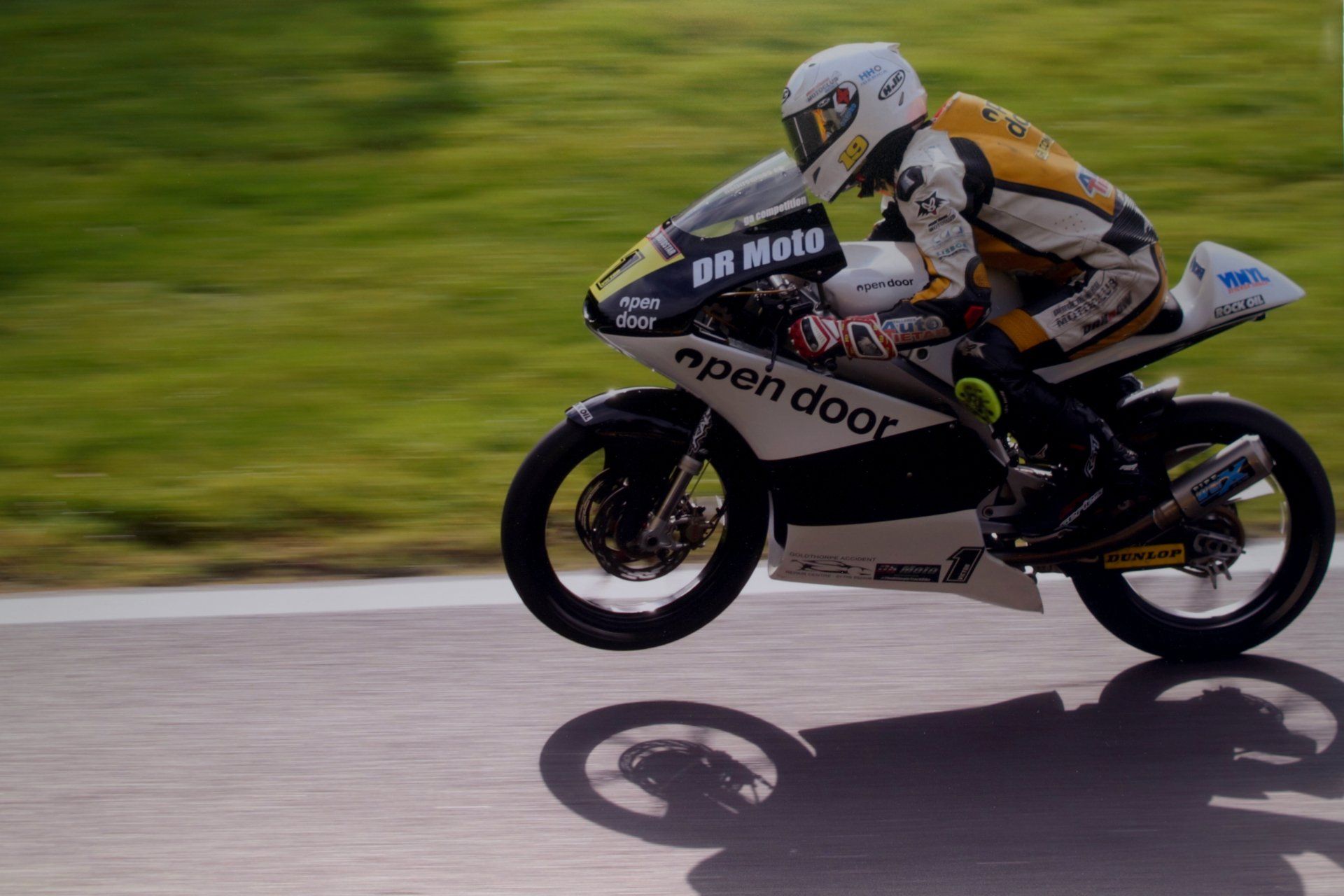 racing motorcycle at cadwell park circuit