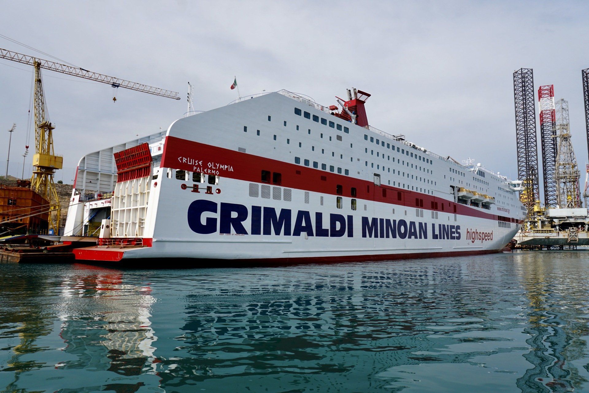 a ferry ship in valletta harbour, malta