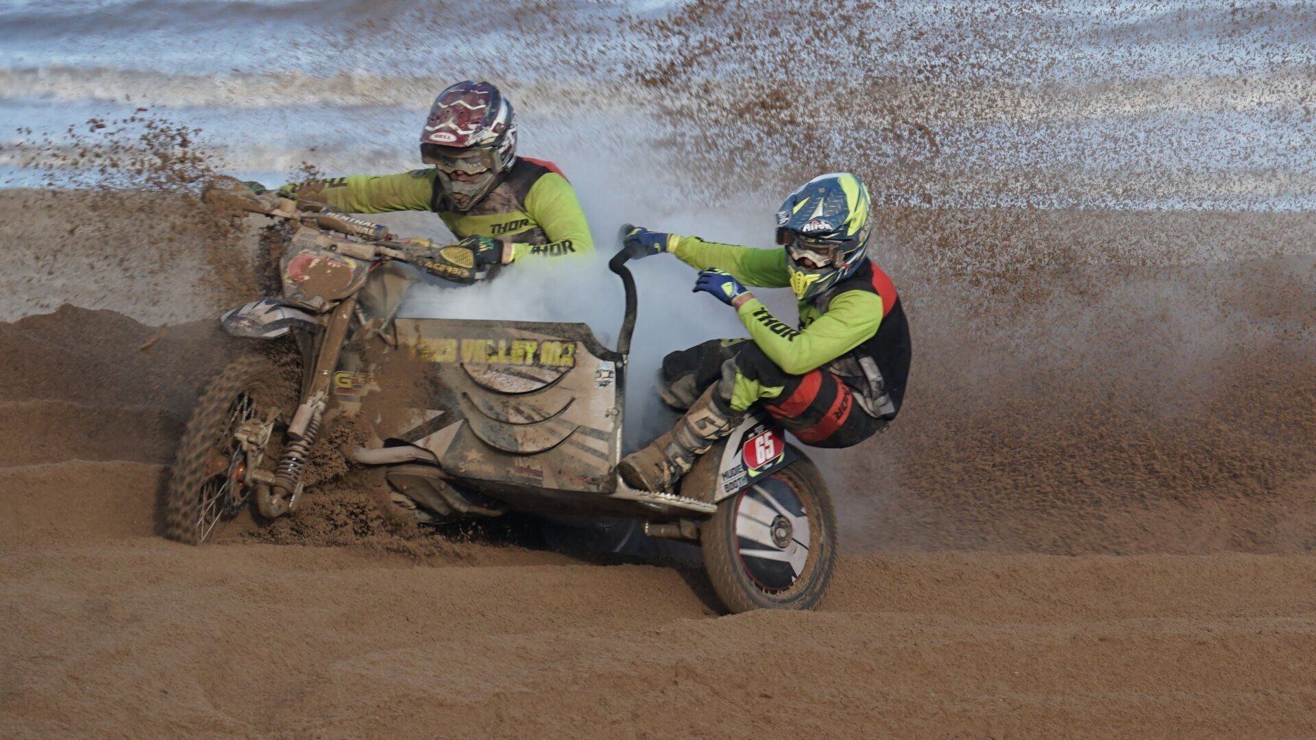 Photo by Derek Smith track bike, and sidecar racing on skegness beach