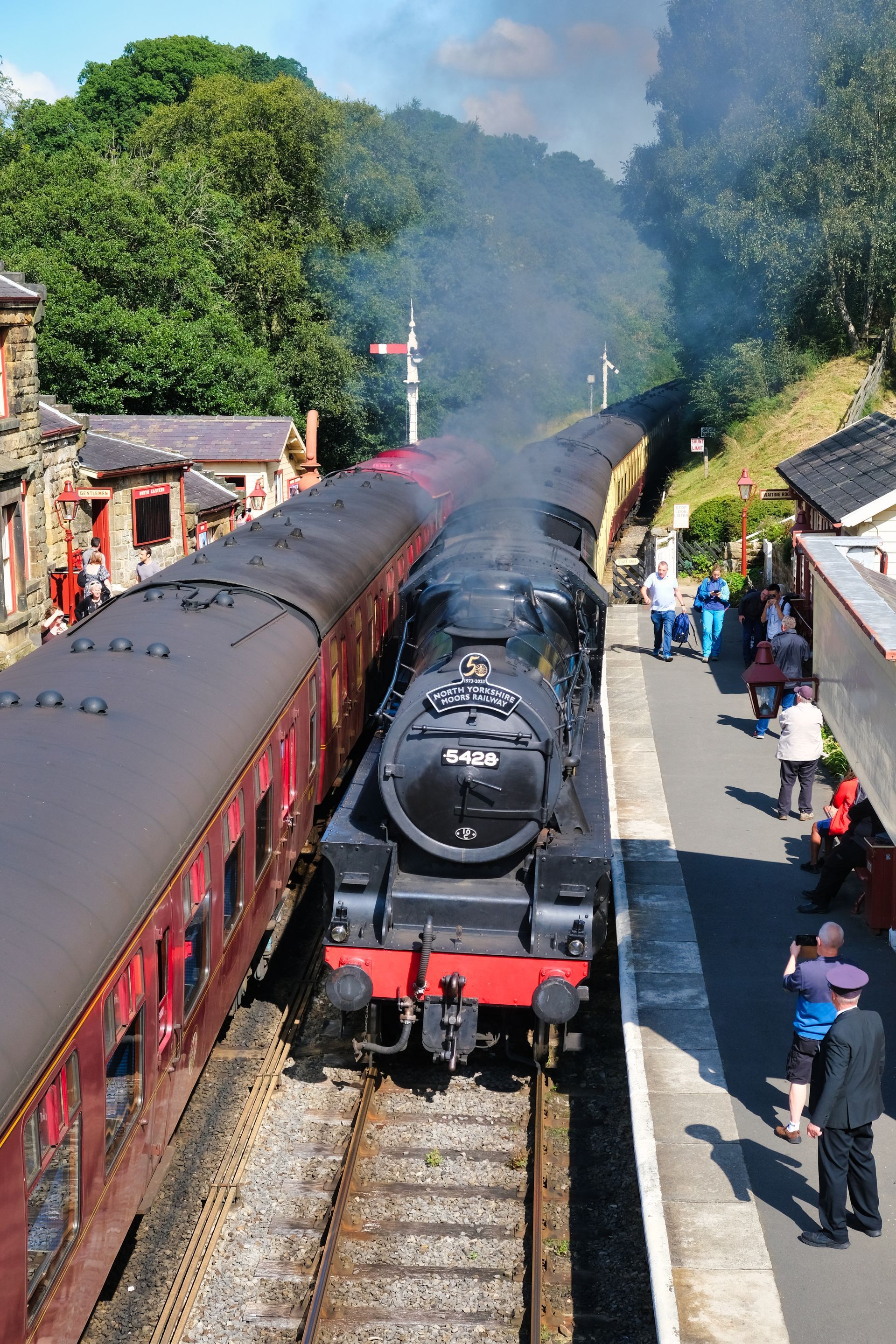 the LMS 5428 Eric treacy at Goathland railway station