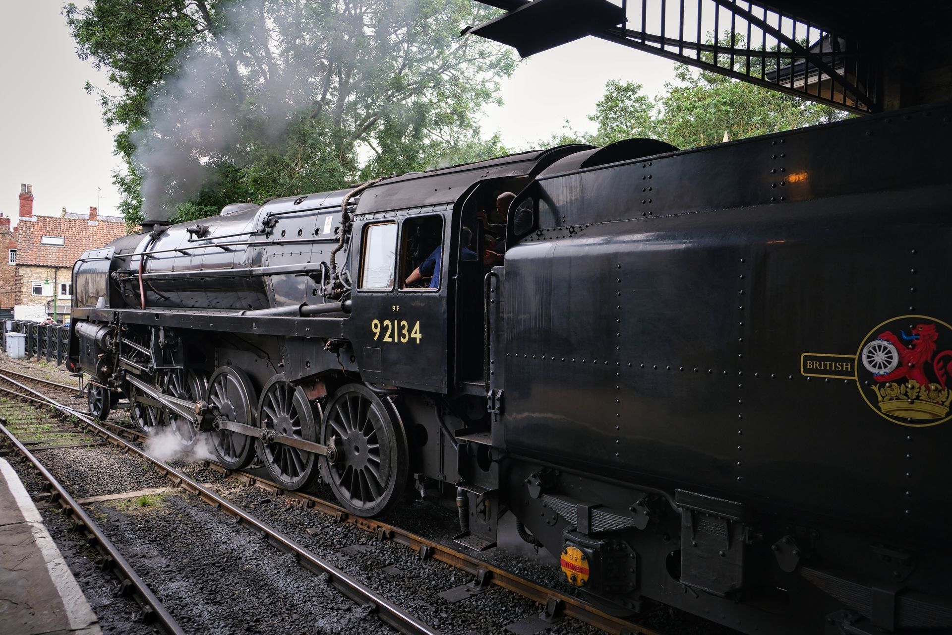 a 92134 9F steam locomotive at Pickering