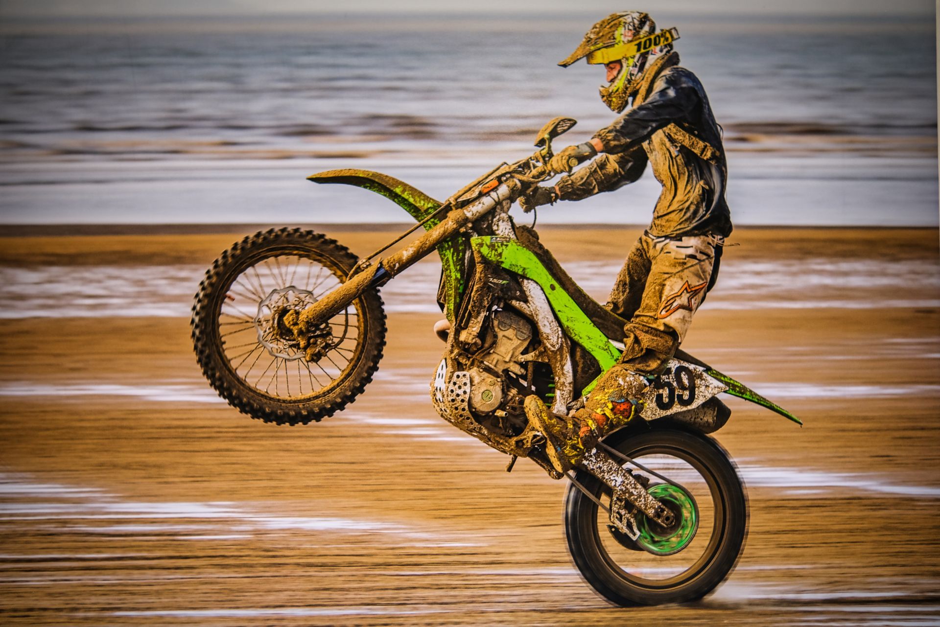 a sand racing motor bike