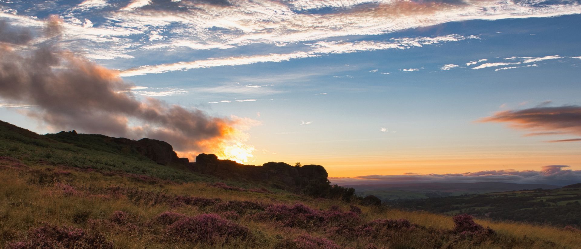 Breathtaking sunset over Ilkley Moor