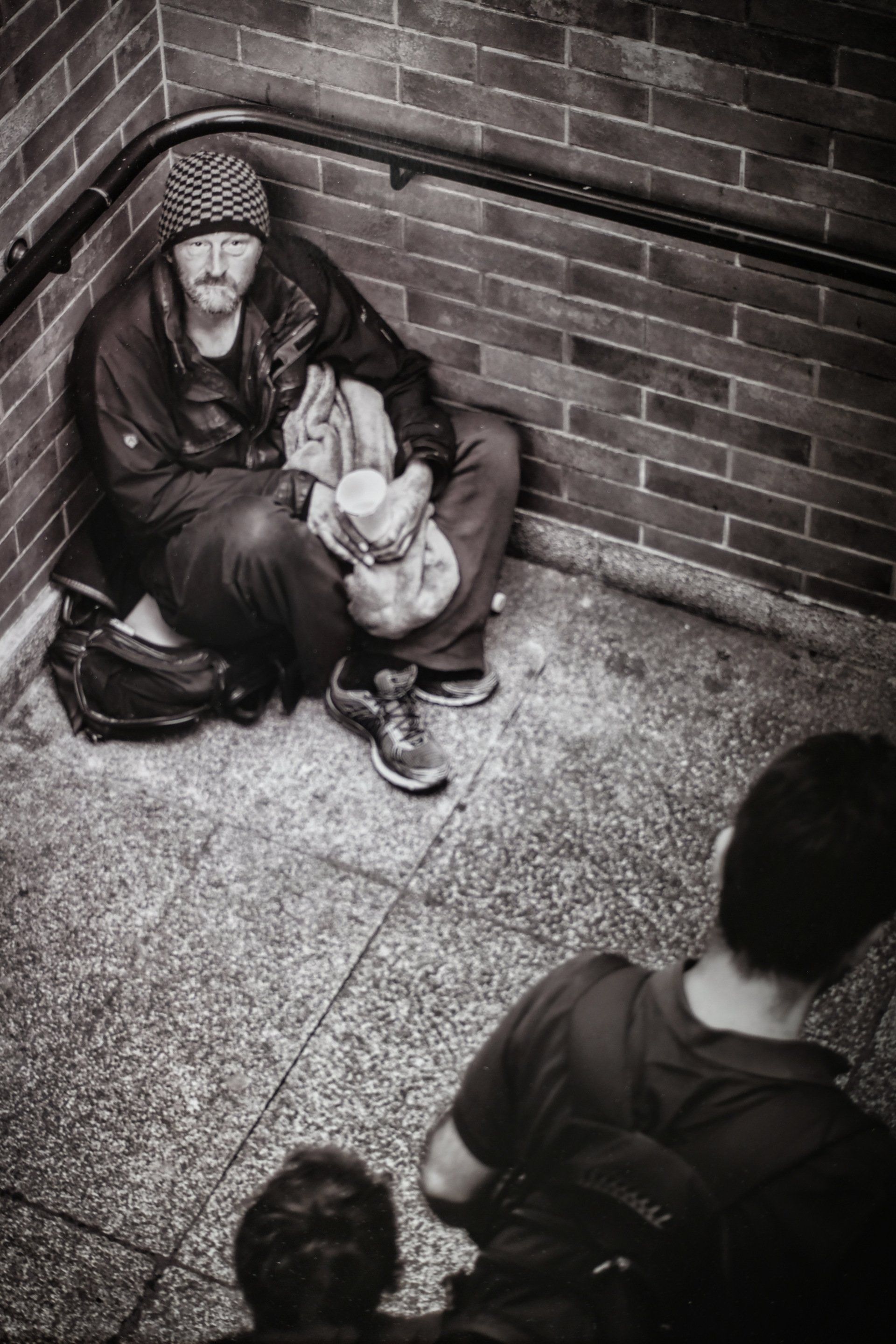 a homeless man on the streets