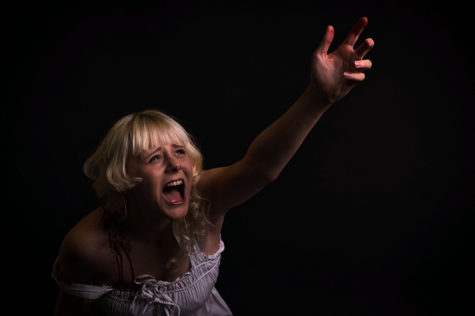 Reaching by Derek Smith distressed woman reaching out for help