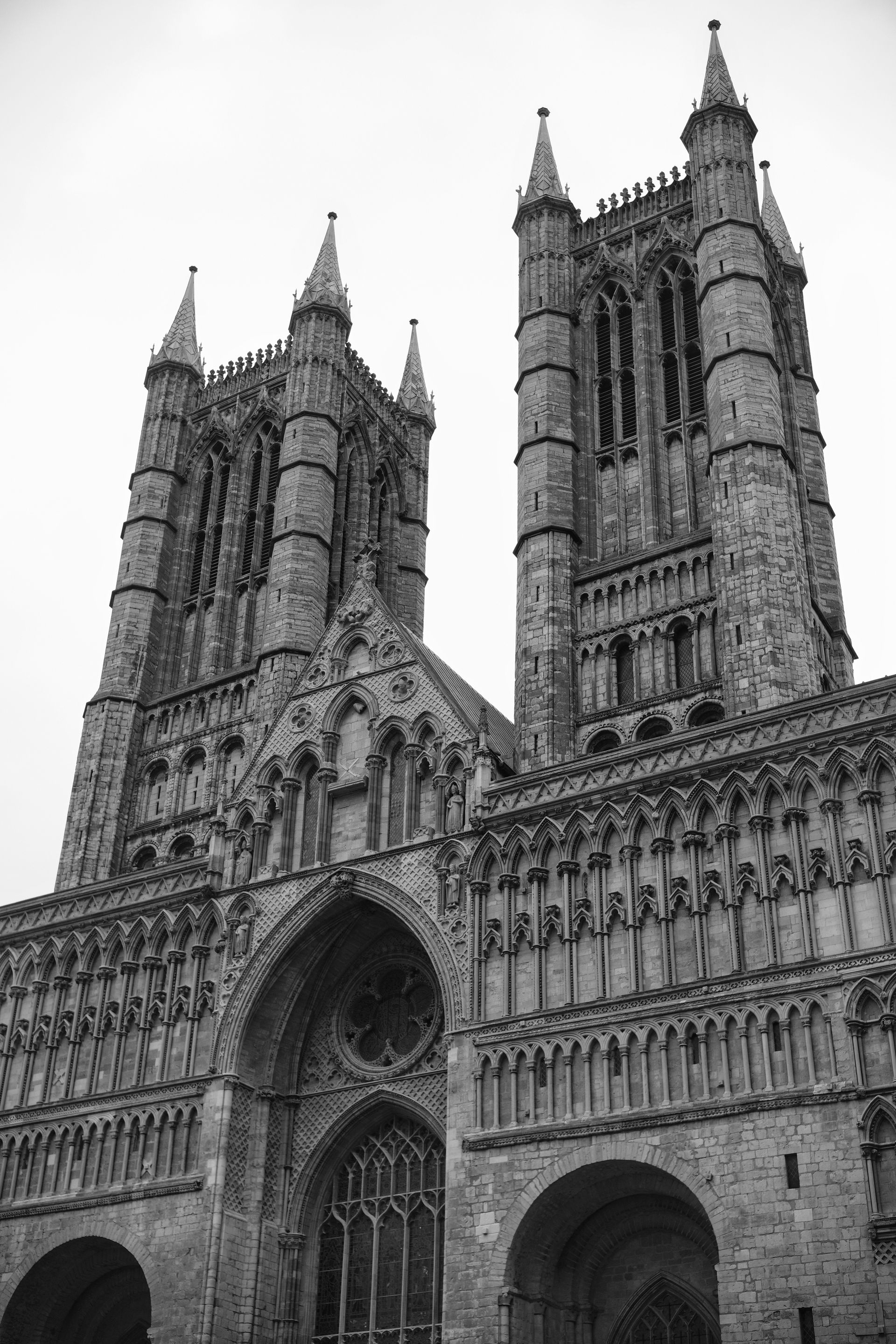 monochrome views of the cathedral quarter in Lincoln