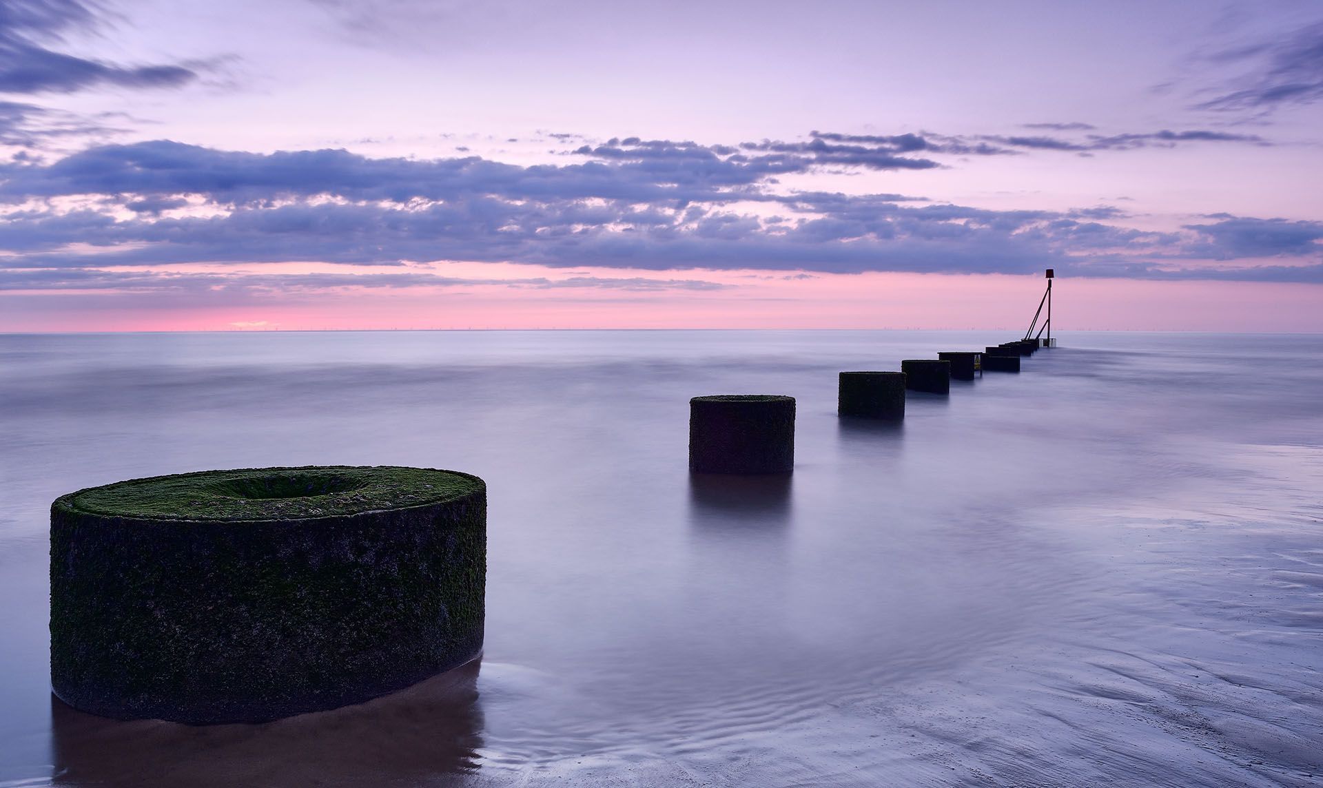 A view of the sunrise over the sea