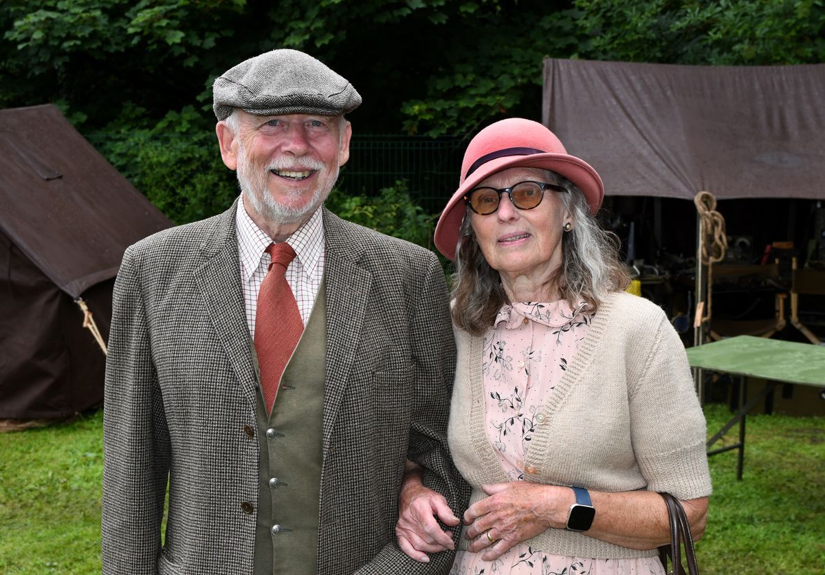 a couple at a 1940s event