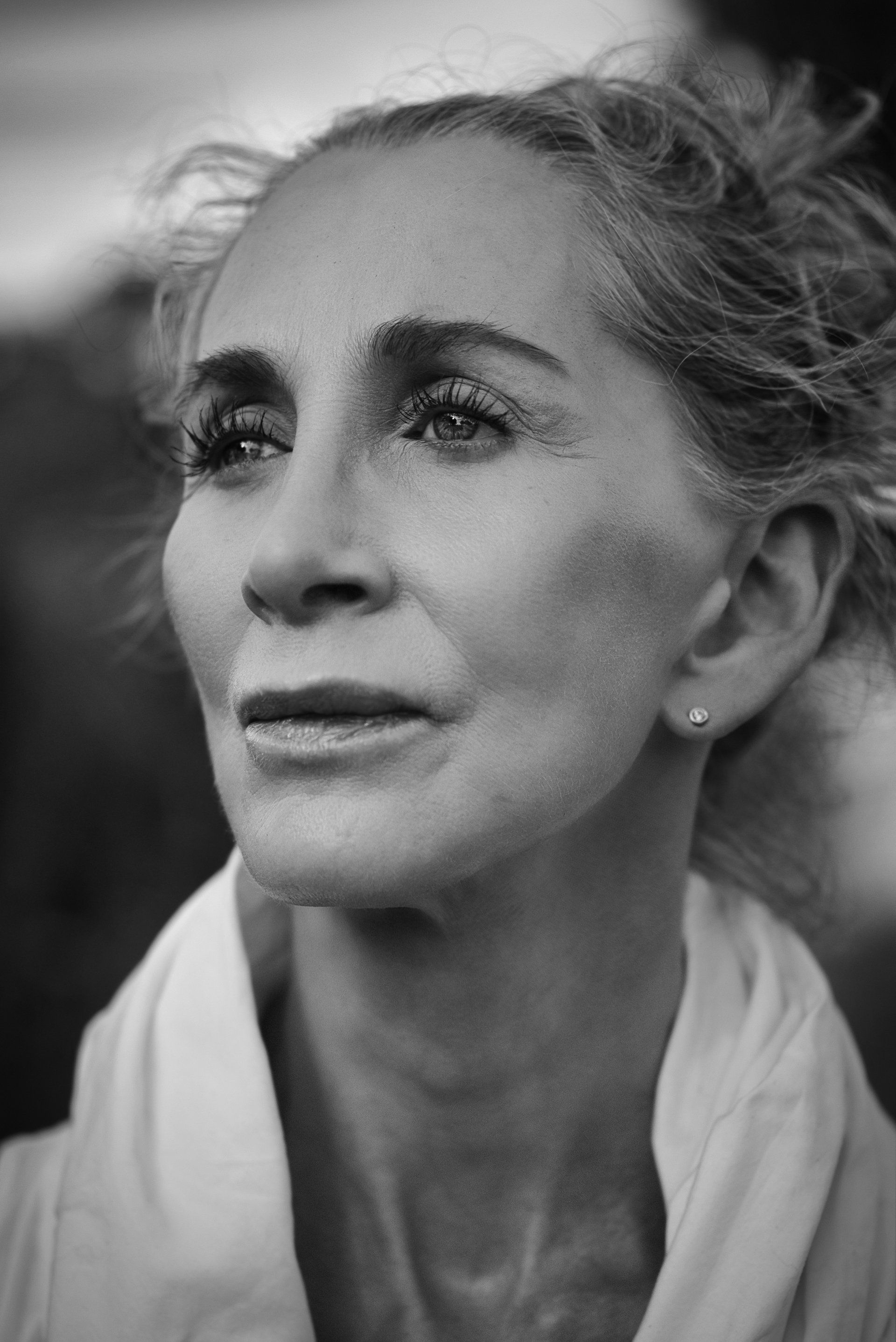 a portrait of a woman model in monochrome