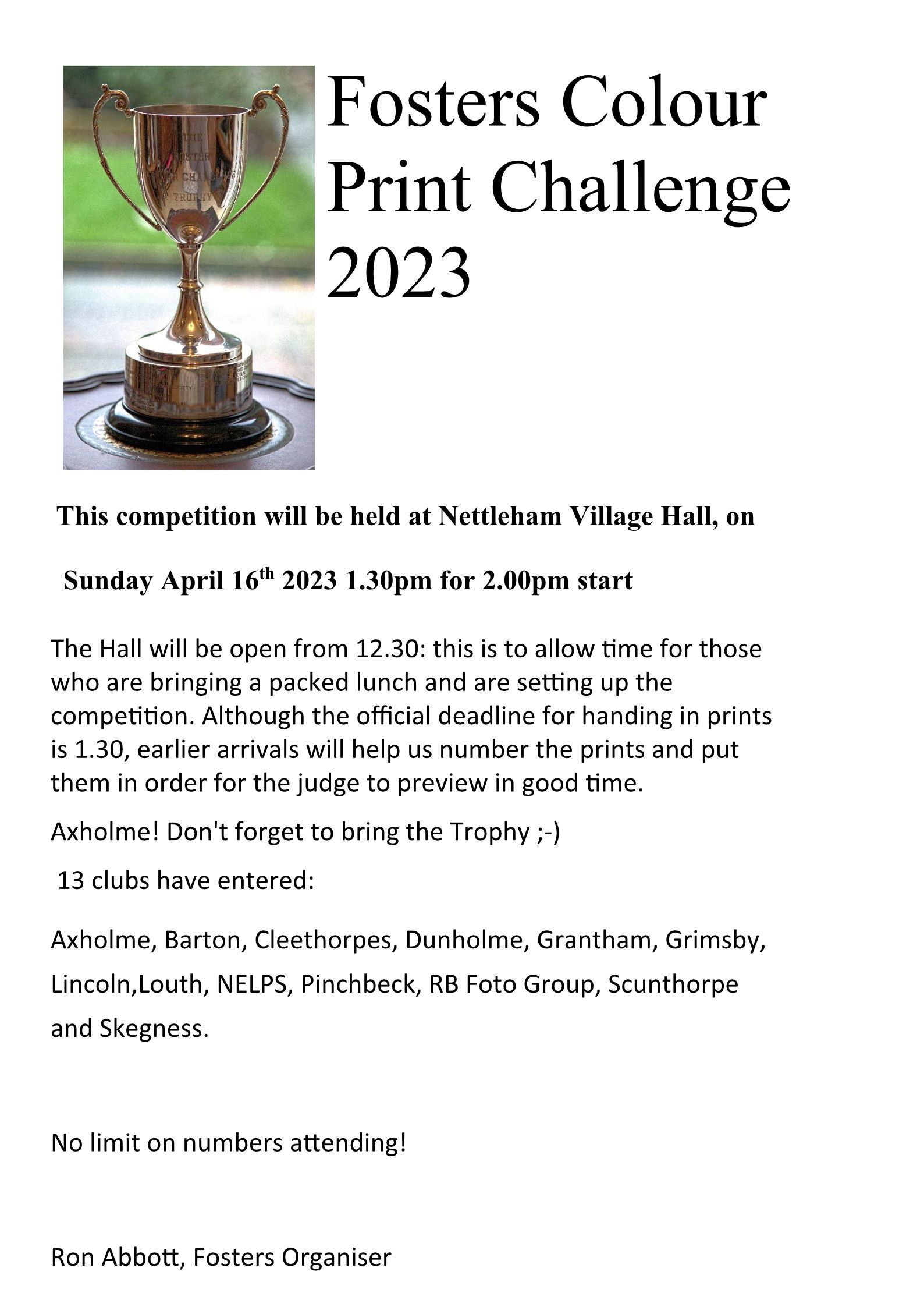 LPA Poster for Colour Print Challenge poster for the Fosters Colour Challenge