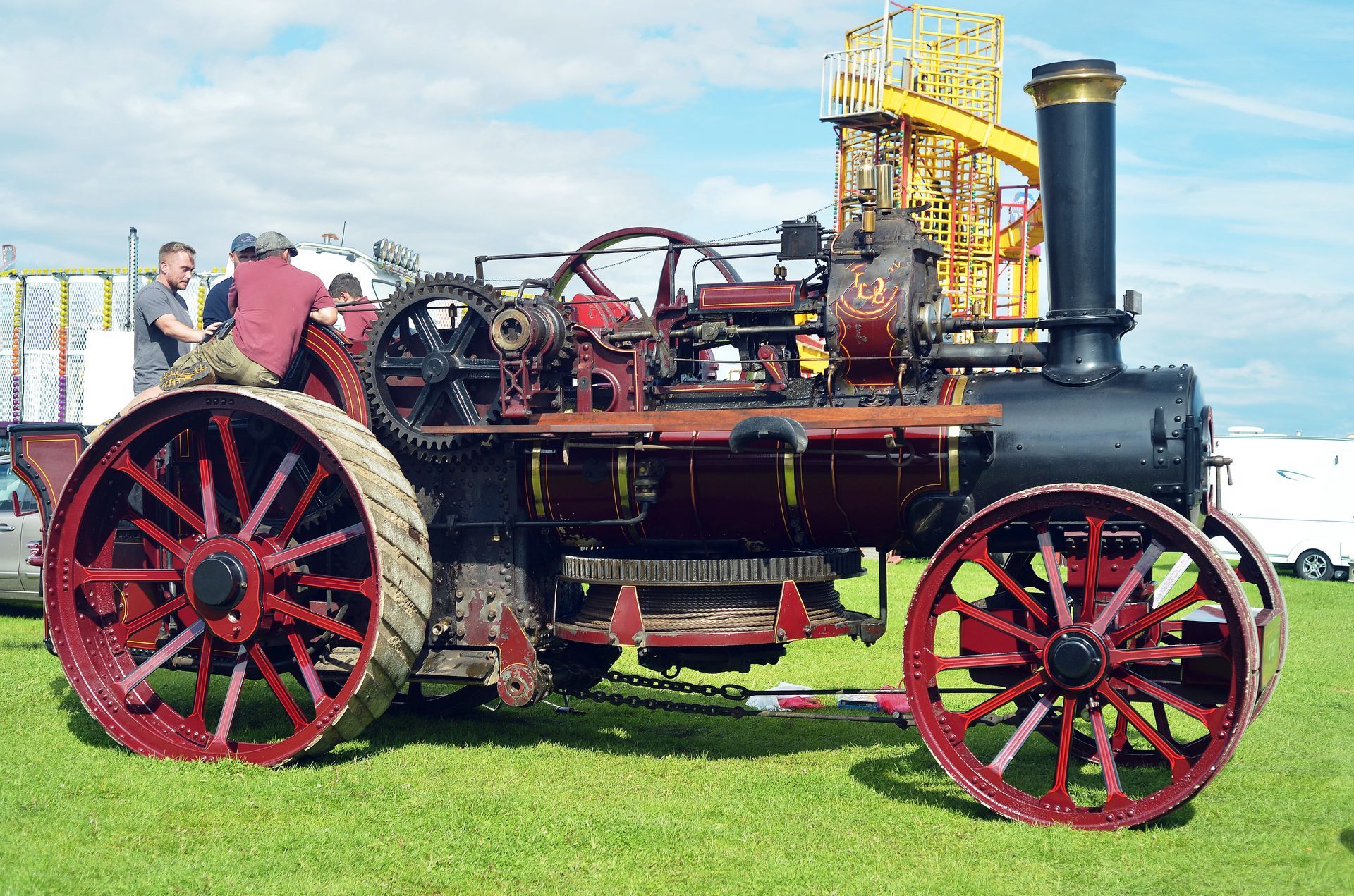 a selection of steam powered traction engines