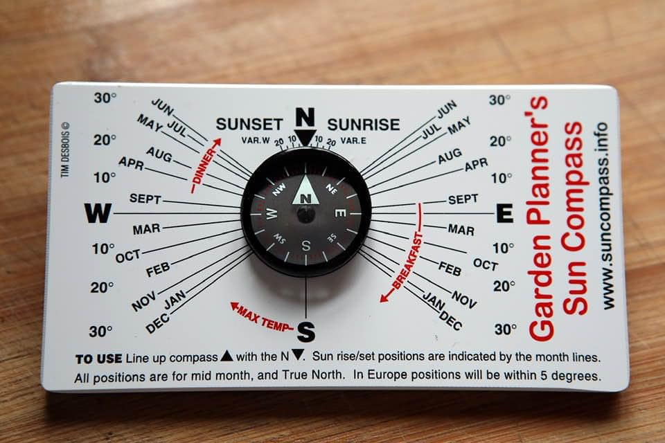 Photo by Paul Malley a garden compass device