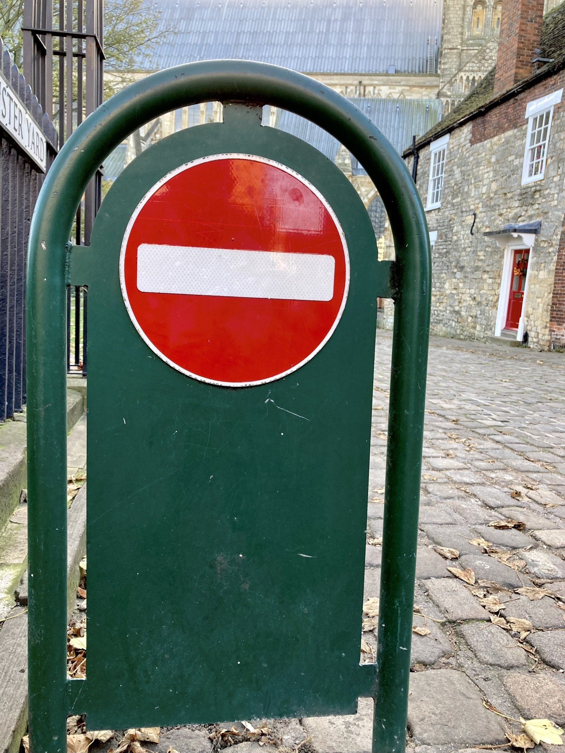 Photo by Derek Smith a no entry sign by lincoln cathedral