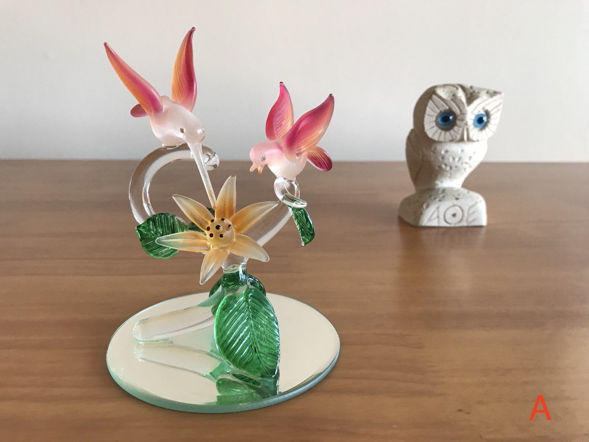 a glass bird ornament