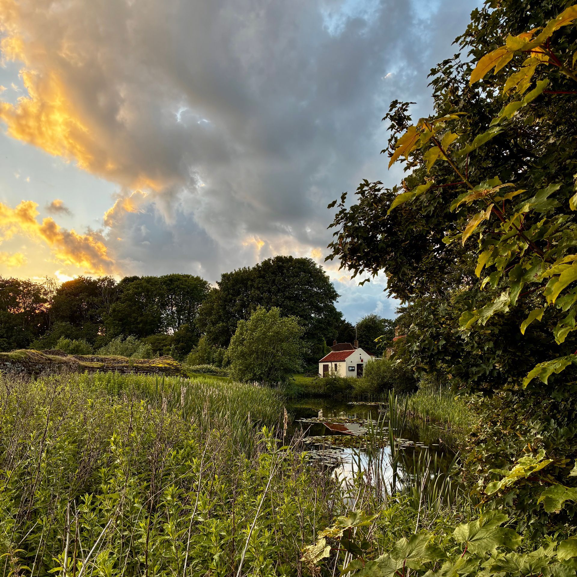 sunset view of the moat