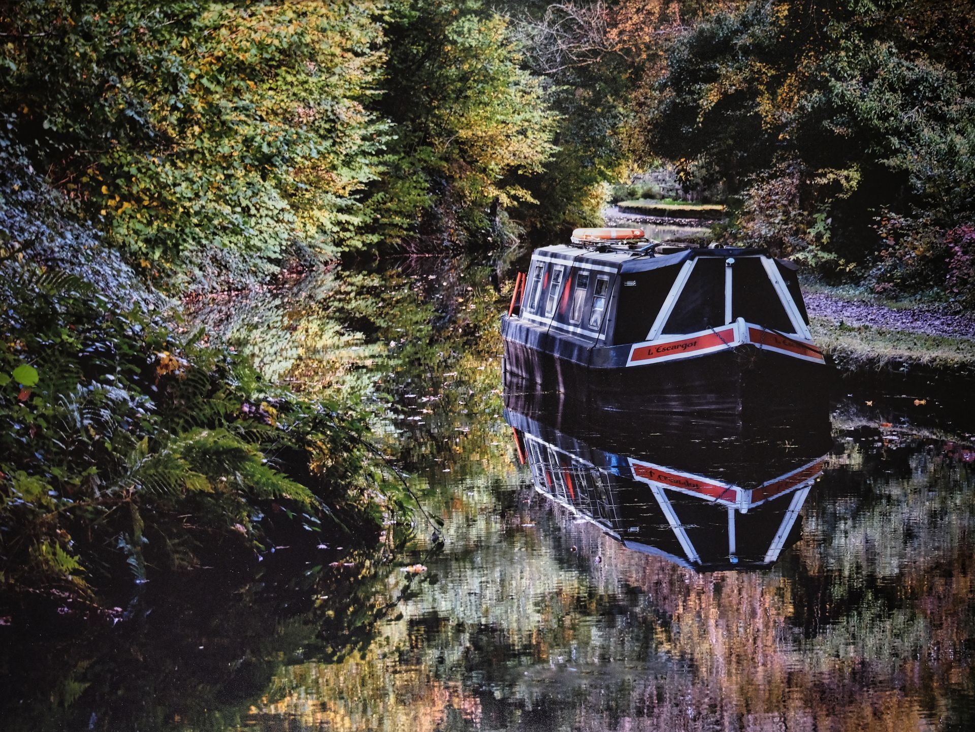 A barge moored canalside