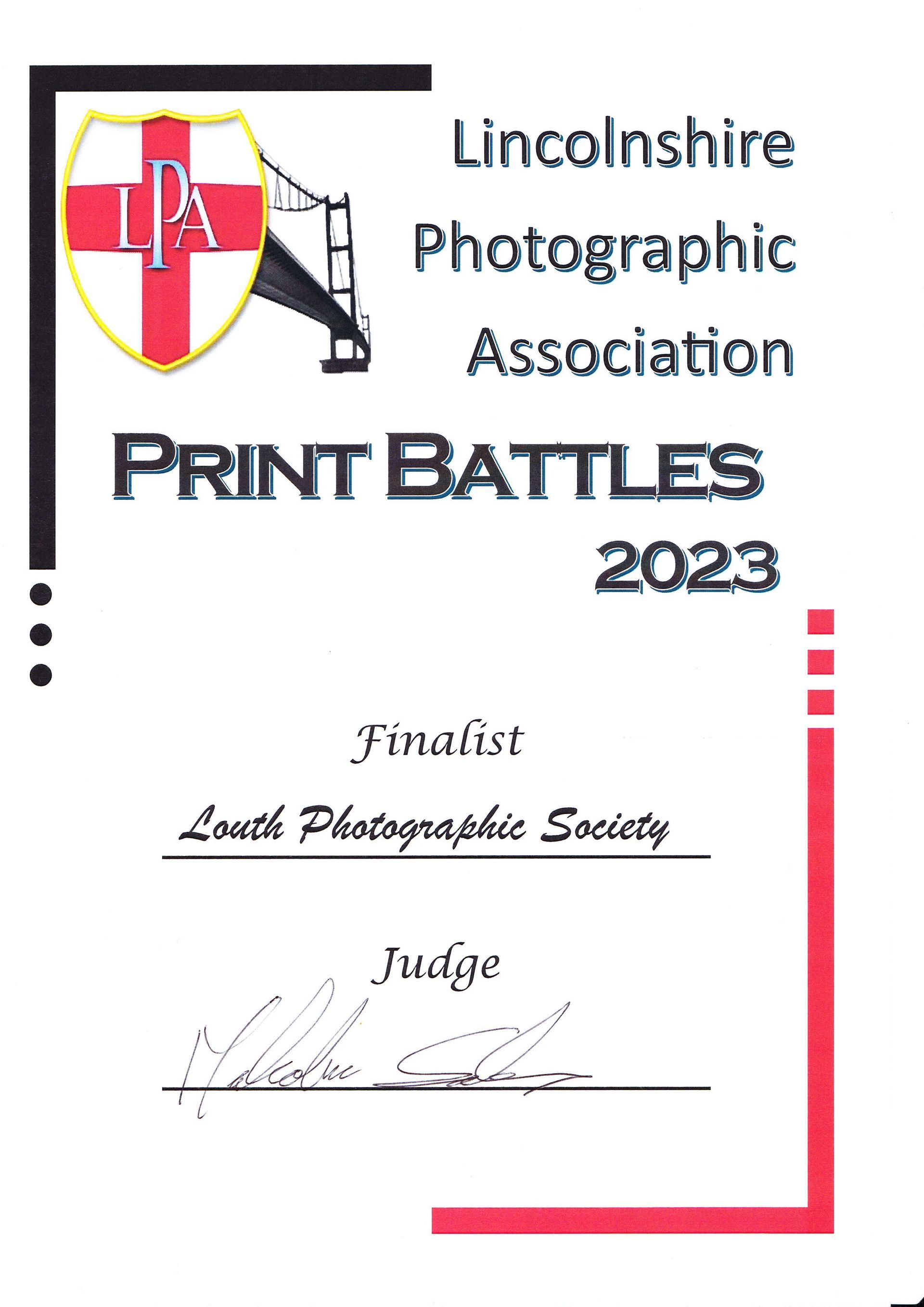 The print battles certificate 2023