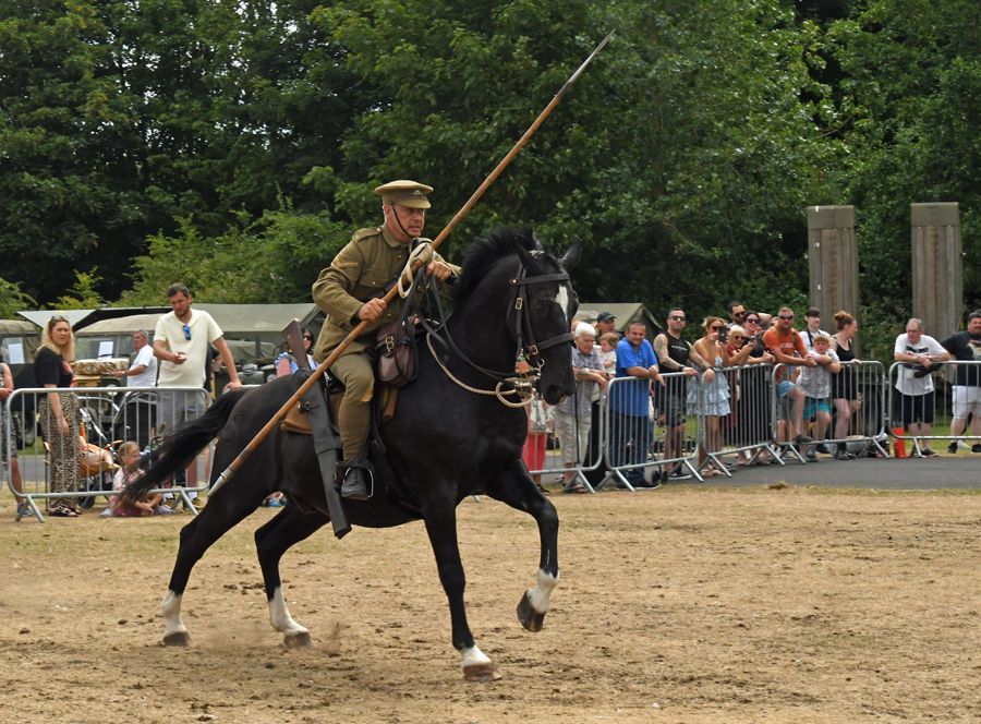 A First World War enactor as a cavalry lancer