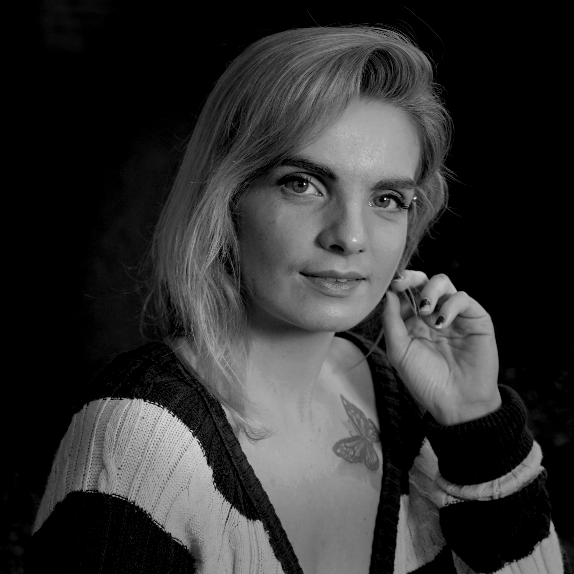 Photo by Derek Smith monochrome portrait of a female