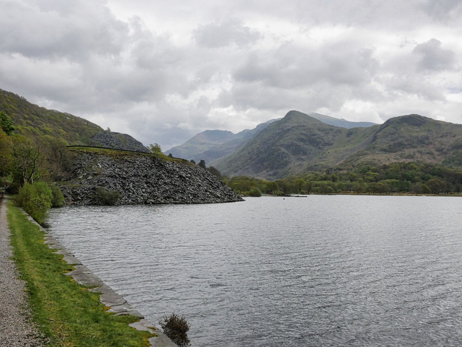 A view over Lyn Padarn to Snowdonia