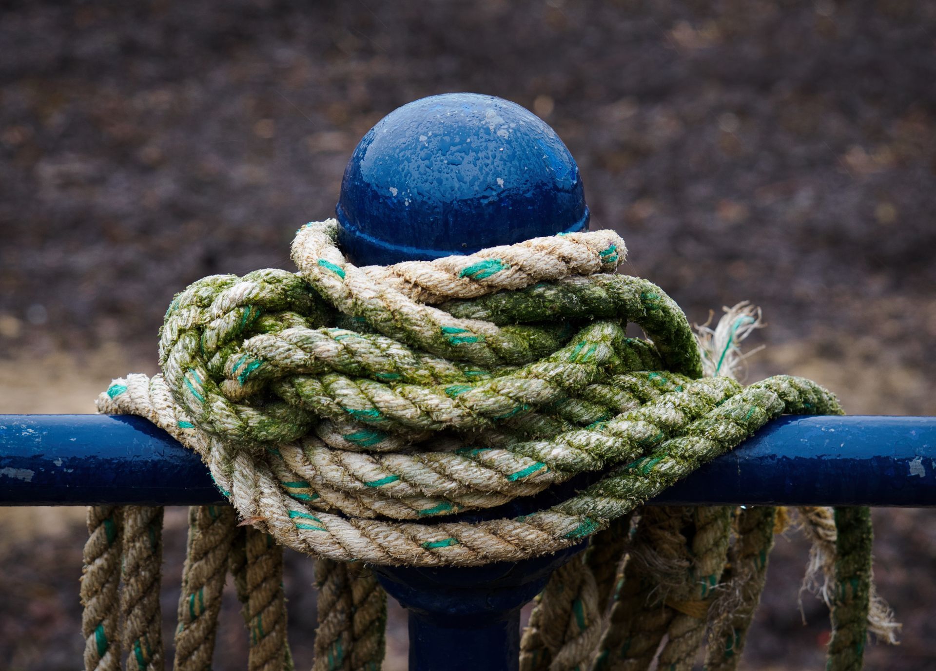 Rope twisted around a post