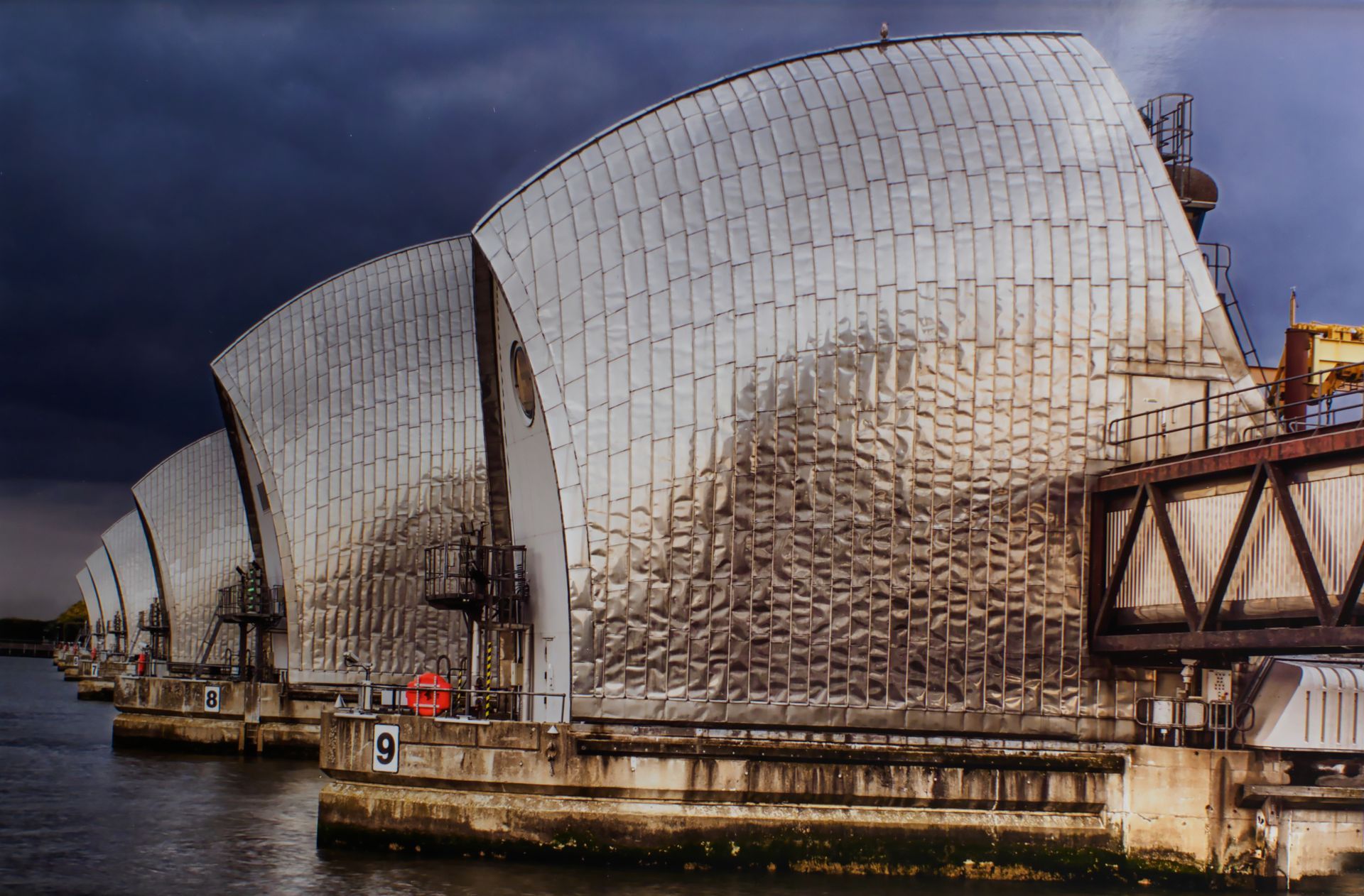 A view of the Thames barrier in London