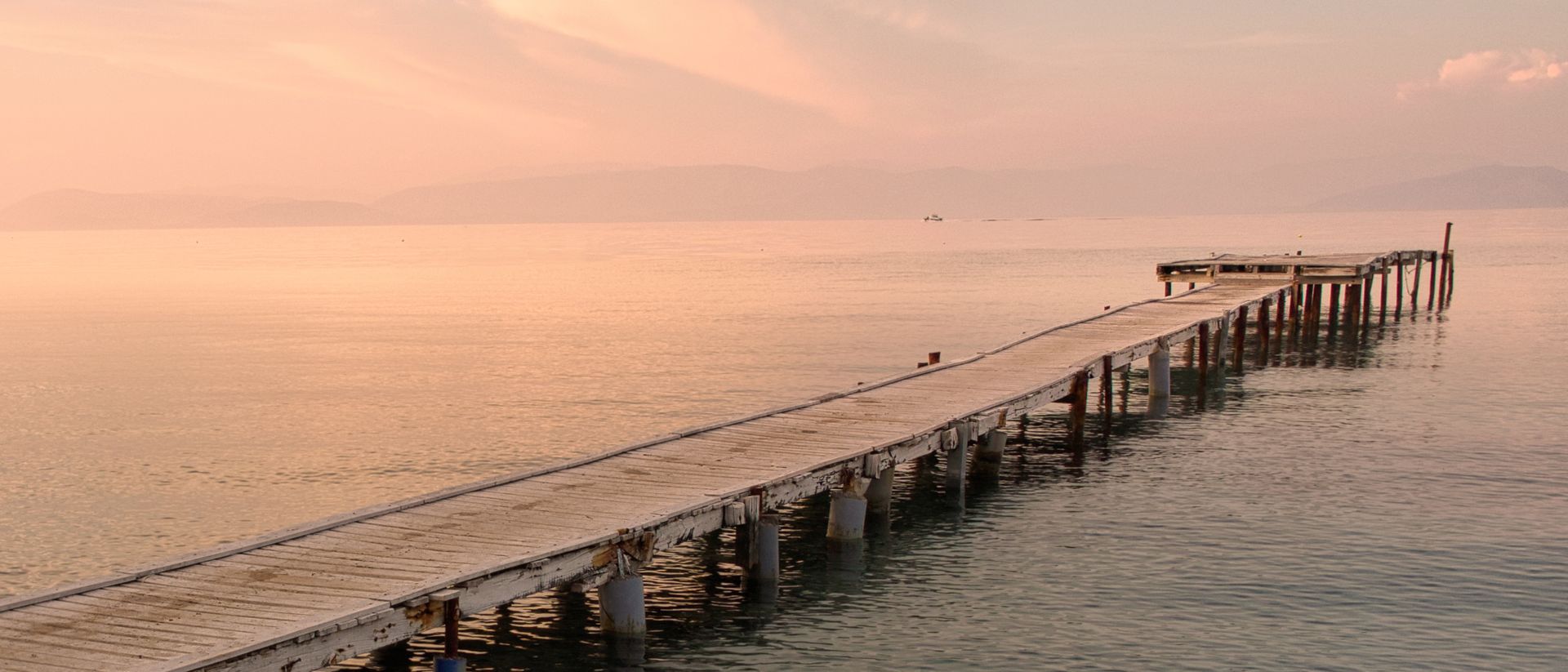 A Corfu jetty at sunset