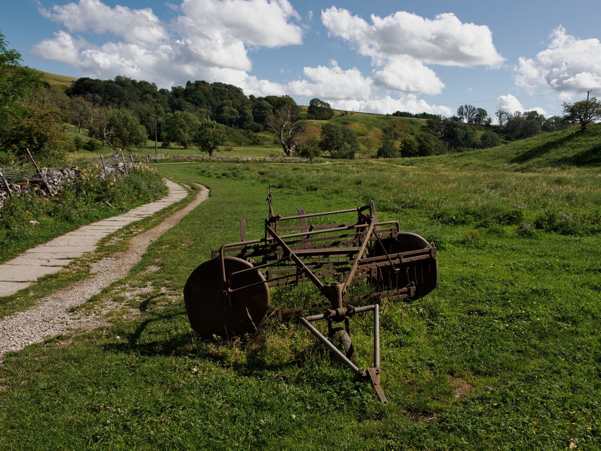 A farm implement in the landscape