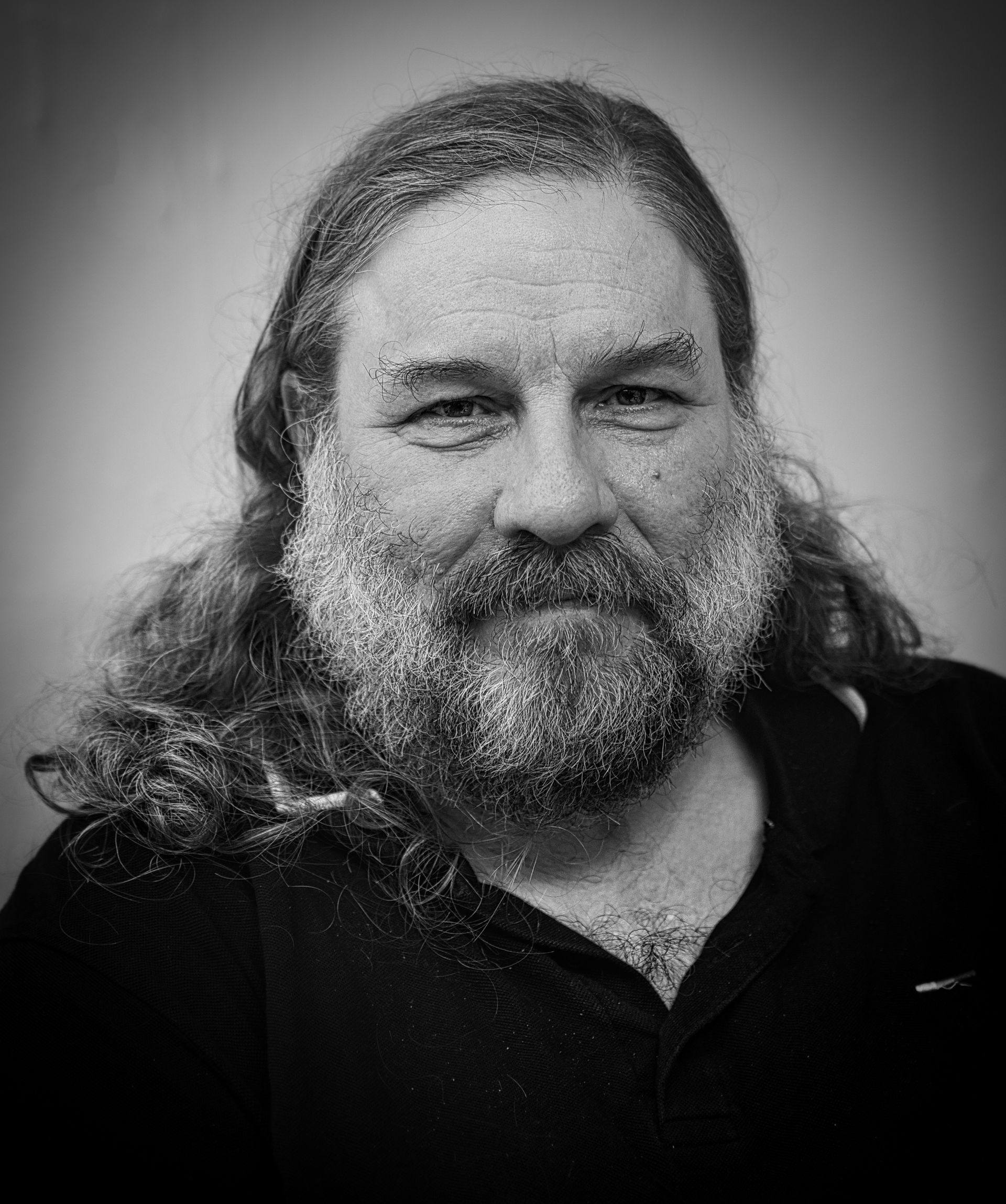 Mike Bennett by Derek Smith monochrome portrait of Mike Bennett