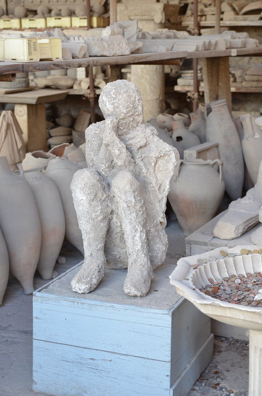 Photo by: Graham Harrison a plaster figure from pompeii