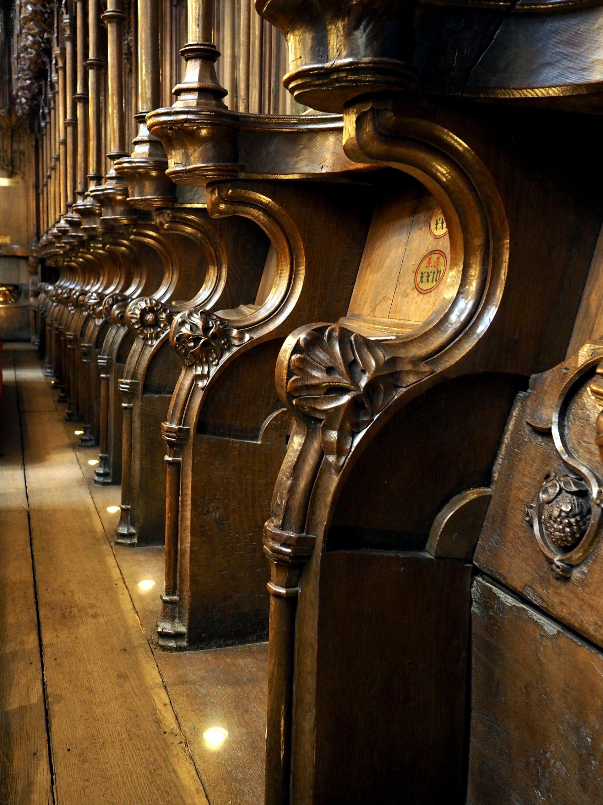 choir stalls at ripon cathedral, yorkshire