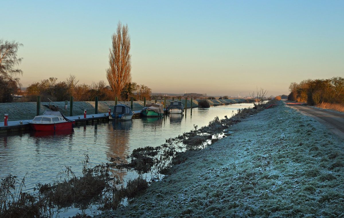 The River Ancholme at Brandy Wharf by Graham Harrison A view of a river on a winters evening