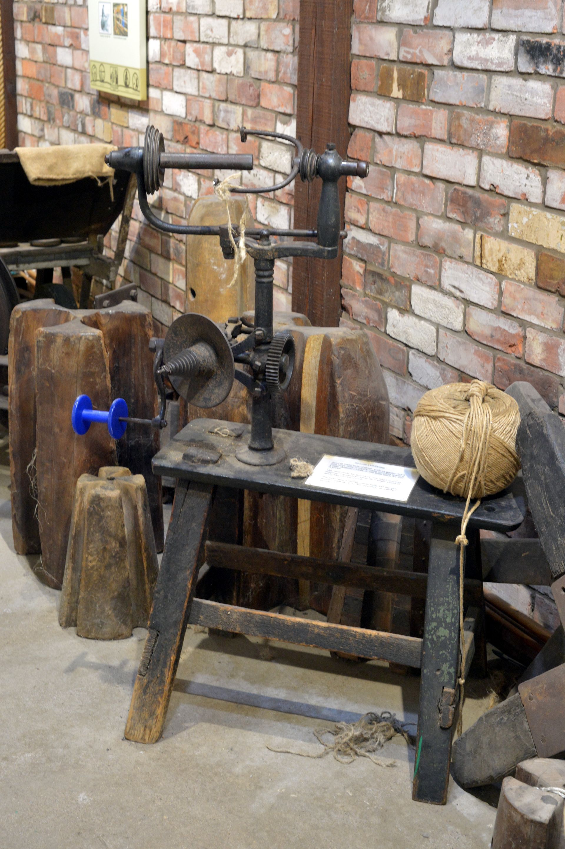 A rope making work bench