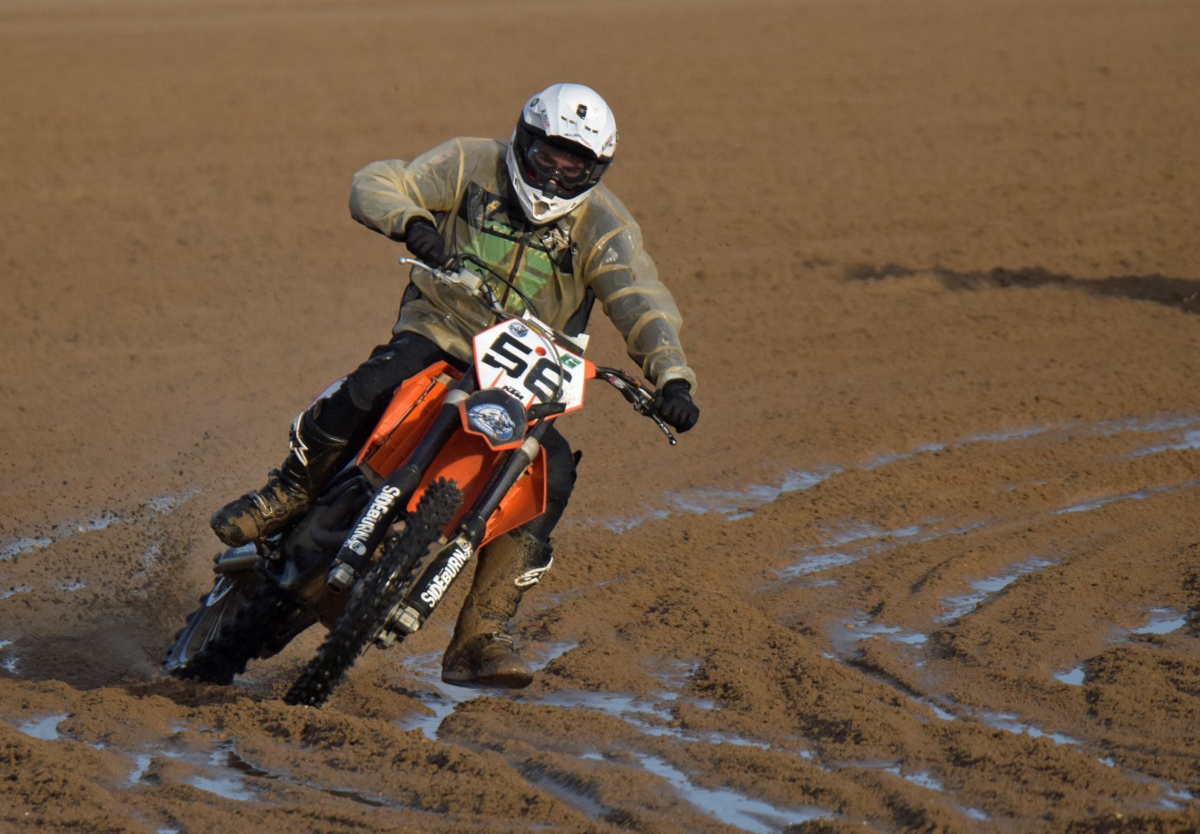 A motorcycle sand racer at Mablethorpe beach