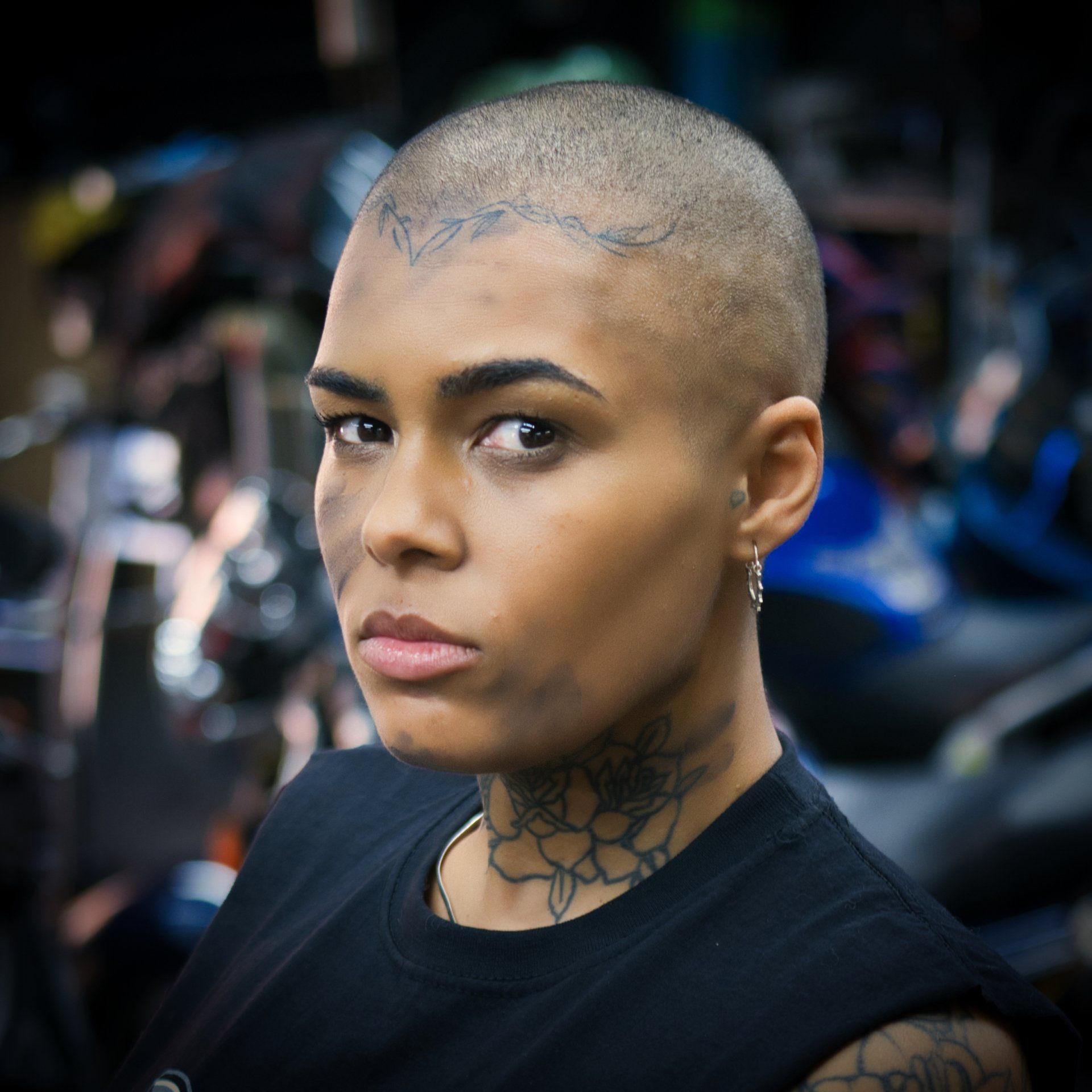 a female model head and shoulders portrait