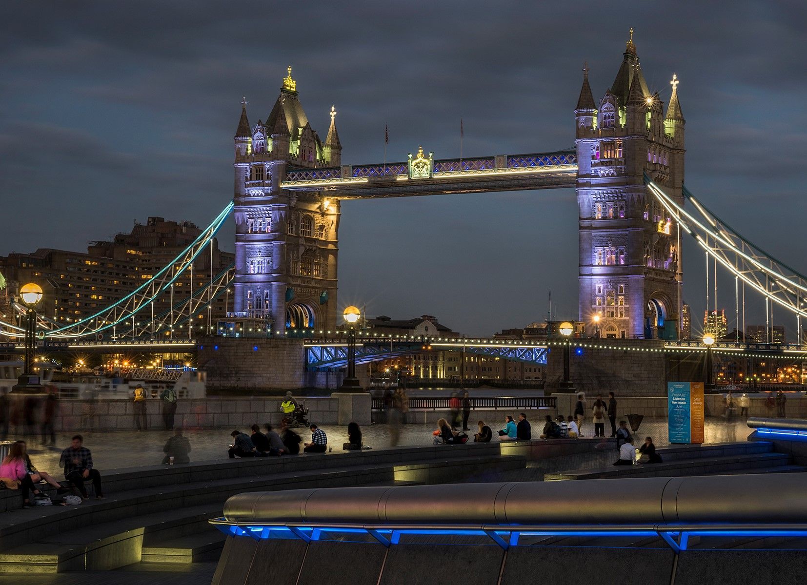 A night view of Tower Bridge and the Thames