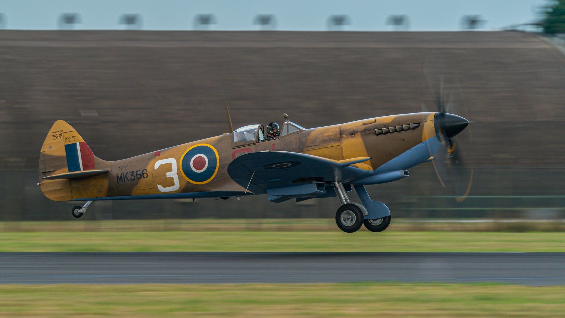 a spitfire aircraft landing