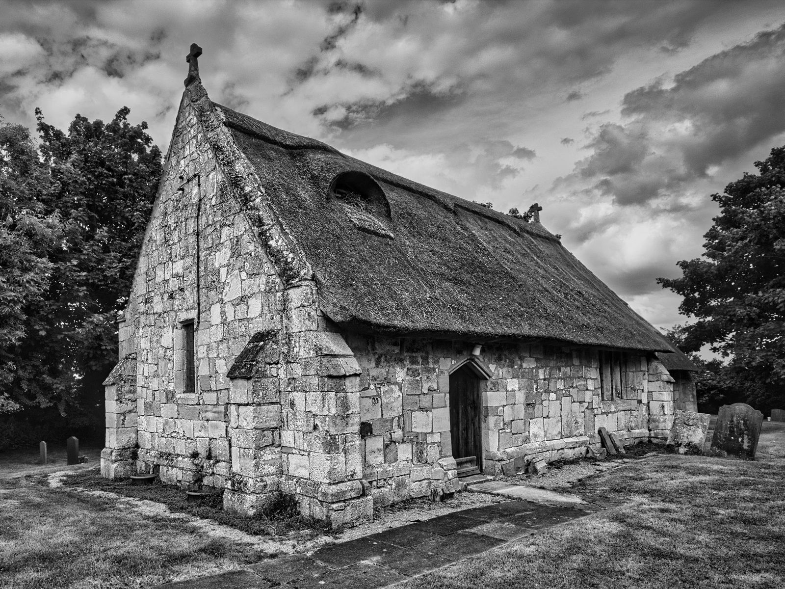 The thatched church of St. Peters, at Markby in Lincolnshire