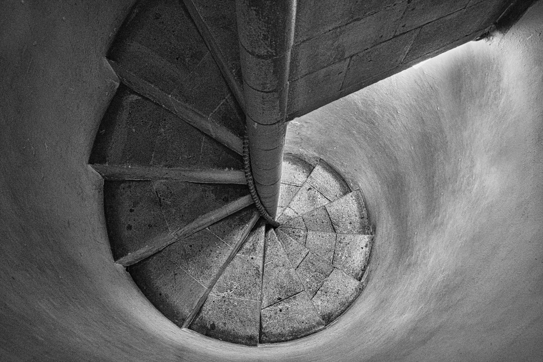 a spiral staircase at Norwich Cathedral