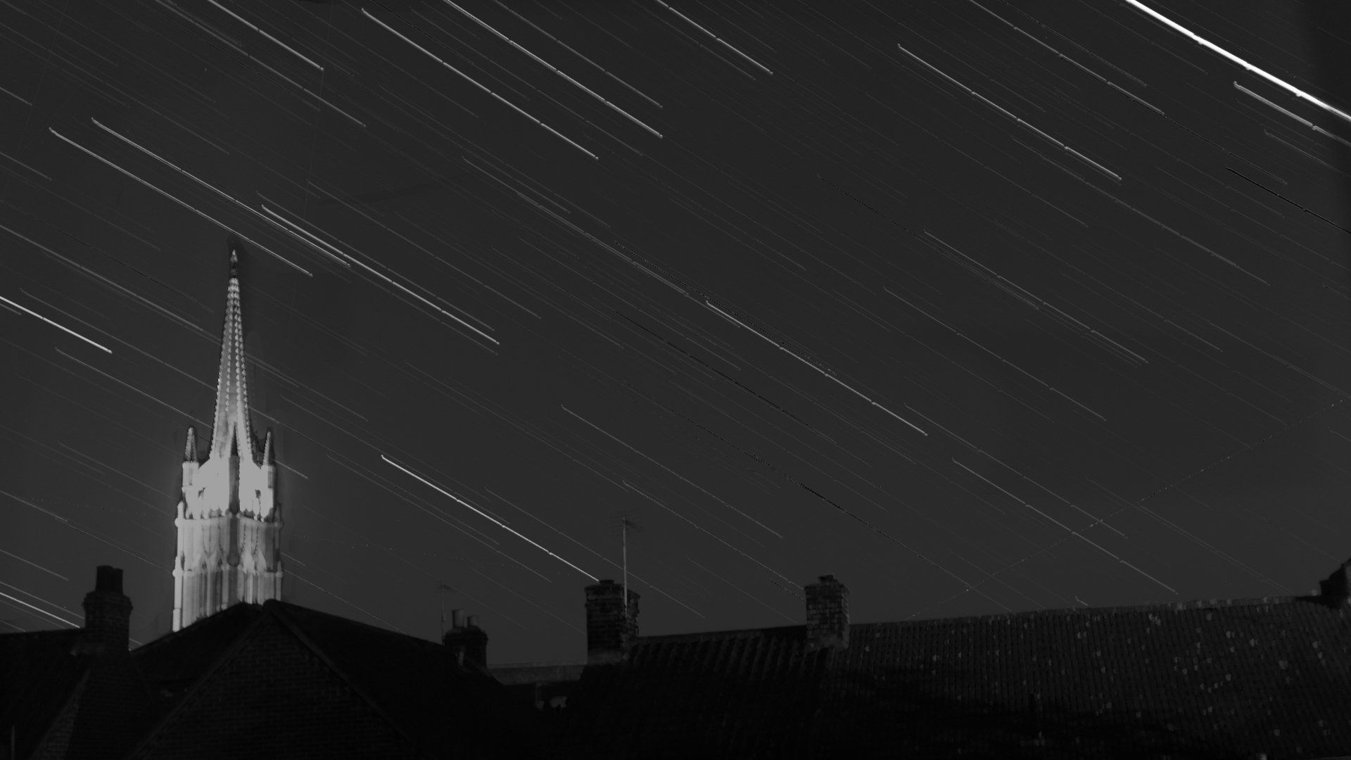 Photo by: Derek Smith star trails in the night sky over louth